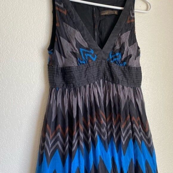 ZARA 100% Silk Cocktail Dress V Neck Sleeveless Women’s Cocktail Dress Mini Smal - Picture 3 of 14